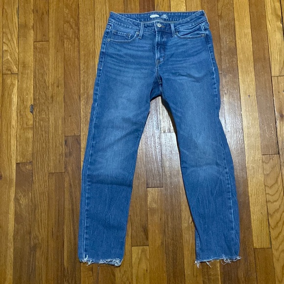 Old Navy Raw Edge Straight Leg High Waisted Jeans - Picture 1 of 6